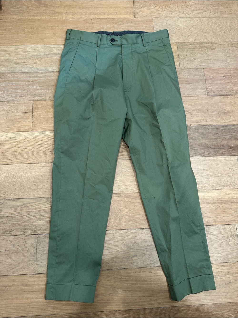 Todd Snyder New York Cotton Trousers Sage Green Men Size 31 Made In Portugal